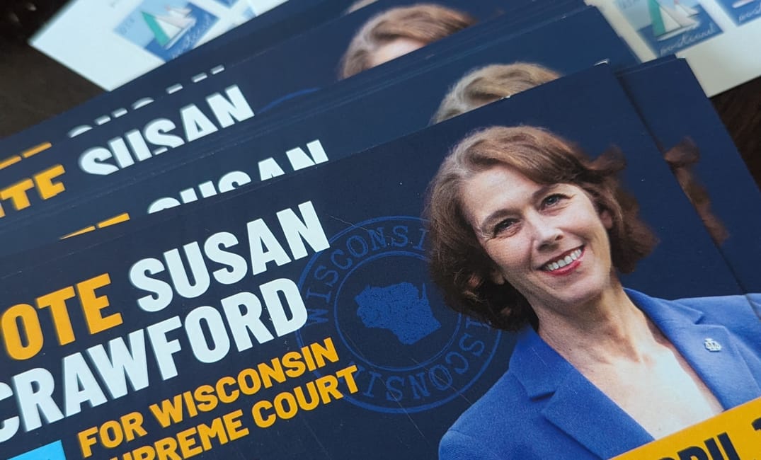 Vote for Susan Crawford postcard.